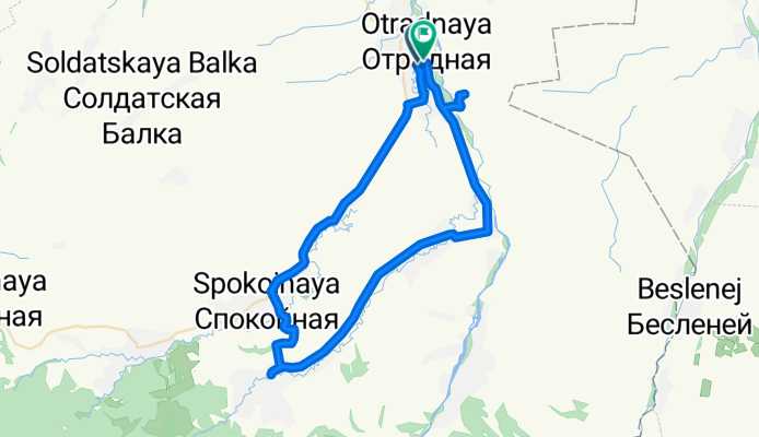 От Овражная улица 69Б, Отрадная (отрадненский) до улица Мира 21, Отрадная (отрадненский)
