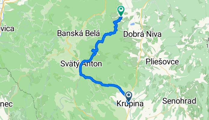 Krupina - Žibritov - Sv.Anton - Studen.jazerá - Dubové