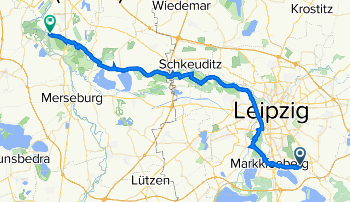 Elster Radweg 4. Markkleeberg bis Mündung Saale
