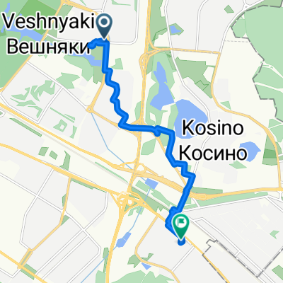 От Вешняковская улица, 14к2с2, Москва до Лермонтовский проспект (дублёр), Москва