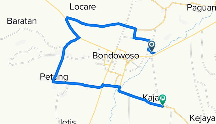 Jalan Kopral Murin, Kecamatan Bondowoso to Jalan Raya Pakisan, Tenggarang