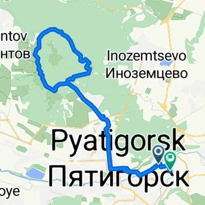 От улица Андрея Губина, 17, Пятигорск до Садовая улица, 124, Пятигорск