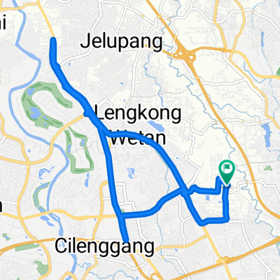 Jalan Jombang Astek 9, Kecamatan Serpong to Jalan Jombang Astek 15, Kecamatan Serpong