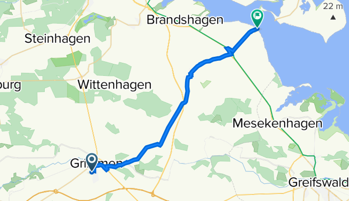 Grimmen - Bartmannshagen - Reinkenhagen - Reinberg - Stahlbrode ( und zurück)