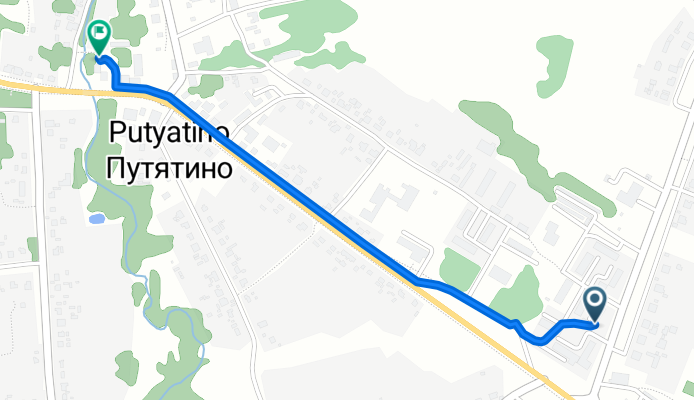 От улица Ворошилова, 6А, Путятинское до улица Победы, 3, Путятинское