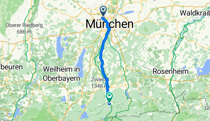 München Meran 1. Etape München Lenggries auf der Straße