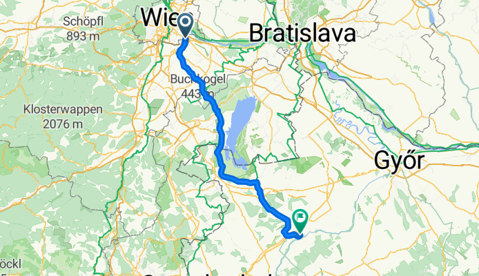 Route von Brauhausstraße 13, Schwechat