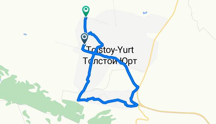 От улица Нурадилова, Толстой-Юрт до Unnamed Road, Толстой-Юрт