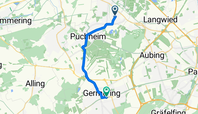 Wiedehopfstraße 14, Gröbenzell nach Richard-Wagner-Straße 29, Germering