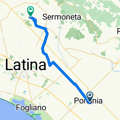 Da Via Aldo Moro 9, Pontinia a Via dell'Aeroporto 1, Latina