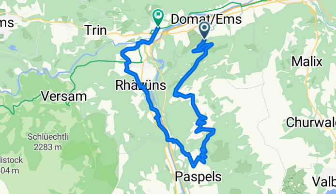 Via Calanda 27A, Domat/Ems nach Caldeirastrasse 34, Tamins