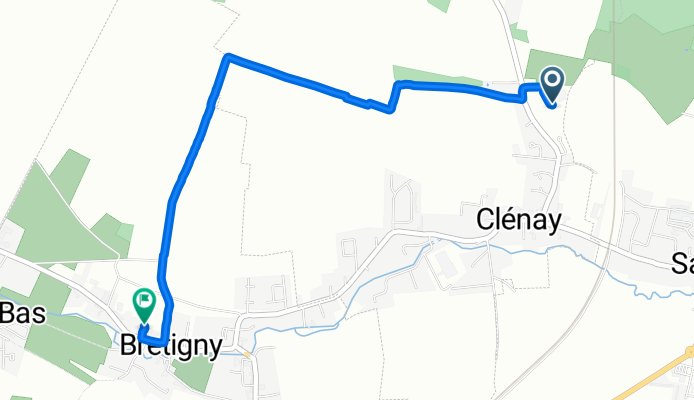 Trajet retour du parc de Clenay avec Ioanna