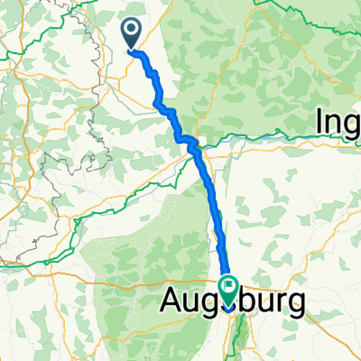 Heuberger Straße 59, Oettingen in Bayern nach Reisingerstraße 7, Augsburg