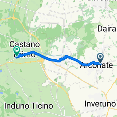 Da Piazza San Carlo 3, Arconate a Via Padre Damiano Noè, Castano Primo