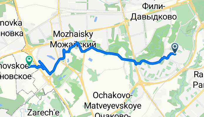 От Веерная улица 32 корпус 3, Москва до Unnamed Road, Марфино