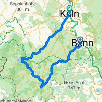 Bonn - Ahrquelle - Rursee - Köln