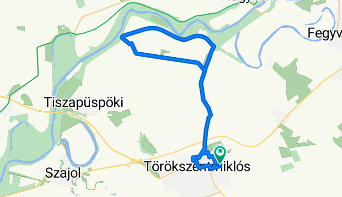Route from Jókai utca 3, Törökszentmiklós