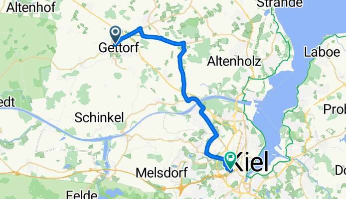 Eichstraße 10, Gettorf nach Gellertstraße 26, Kiel