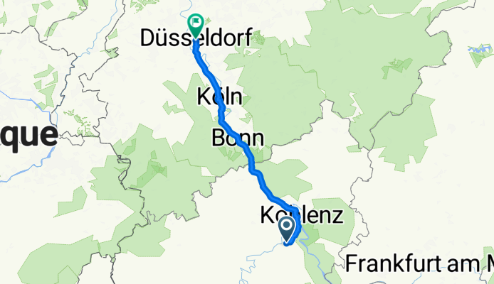 Hauptstraße 52, Nörtershausen nach Andreasstraße 22b, Düsseldorf