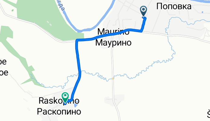 От Unnamed Road, Поповка до Unnamed Road, Раскопино