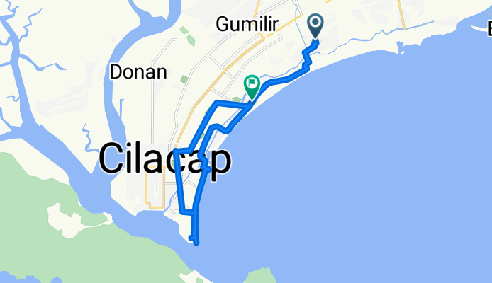 Jalan Komodo 354, Kecamatan Cilacap Utara to Jalan Lingkar Selatan 41, Kecamatan Cilacap Selatan