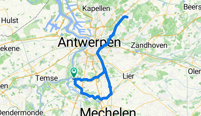 Schelle - Duffel - Antwerpen - Sint-Job - Antwerpen - Schelle