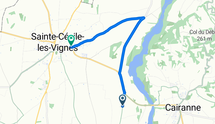 De Chemin d'Avignon, Cairanne à Avenue de la Libération, Sainte-Cécile-les-Vignes