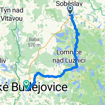 zast. Řípec Dráchov-Hamr-Klec-hráz Rožmberka-Dunajovice-Lišov-Jelmo-ČB