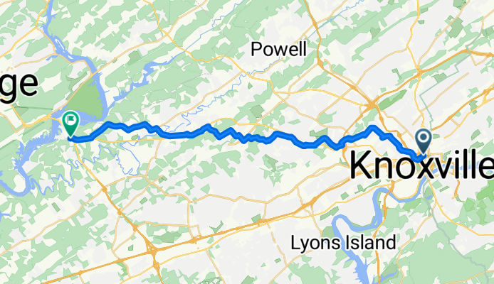 211 W Jackson Ave, Knoxville to 10601–10607 Dogwood Rd, Knoxville