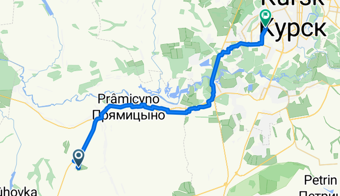 От Unnamed Road до Майский бульвар 38, Курск
