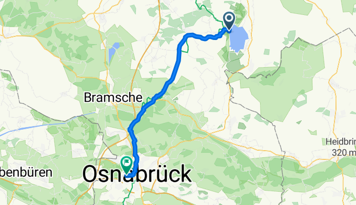 Route nach Rheiner Landstraße 21, Osnabrück