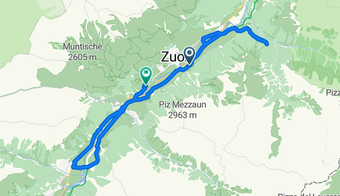 Moderate route in Madulain