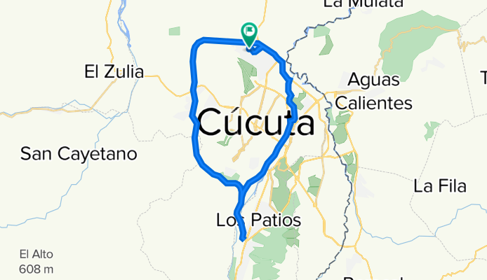 Ruta moderada en vuelta anillo vial