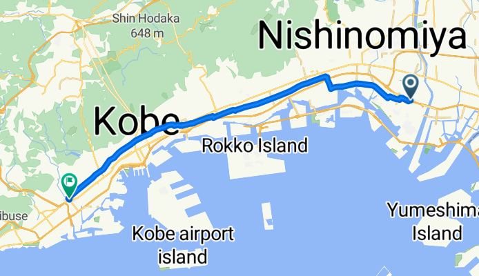 3-chōme 1, Nishinomiya to 1-chōme, Kobe