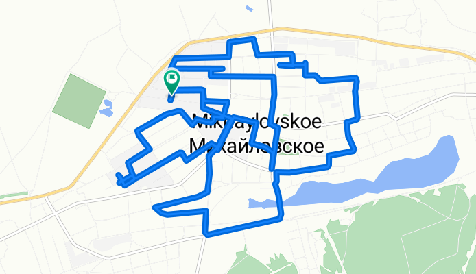 От Олимпийская улица 18, Михайловское до улица Карла Маркса 1Б, Михайловское