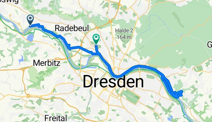Uferstraße 40, Radebeul nach Guts-Muths-Straße 29, Dresden