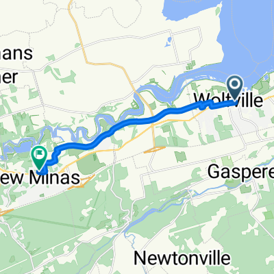 Route from 413 Main St, Wolfville
