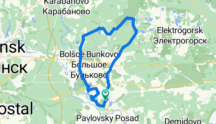 От улица Спортивная 8, Большие Дворы до улица Спортивная 17, Большие Дворы