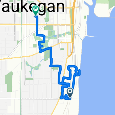 Route to 118 N Chapel St, Waukegan