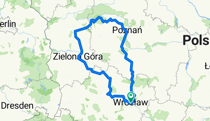Wrocław-wzdłuż Odry-Zielona Góra-Poznań-Wrocław