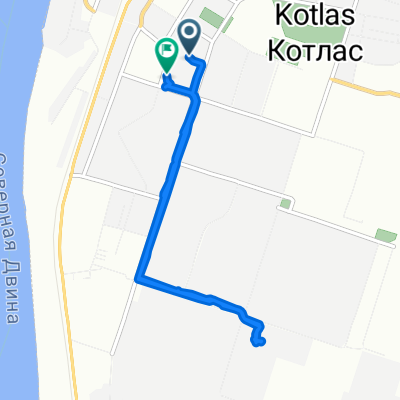 От улица Урицкого 19, Котлас до улица Калинина 22, Котлас