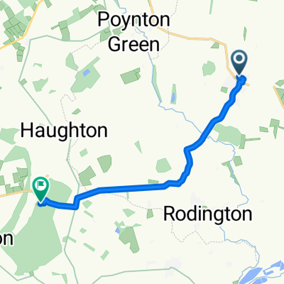 Route from 21 Ridgway, Telford