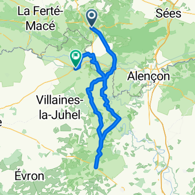 De Place Charles de Gaulle, Carrouges à 8 Pré Goupil, Pré-en-Pail