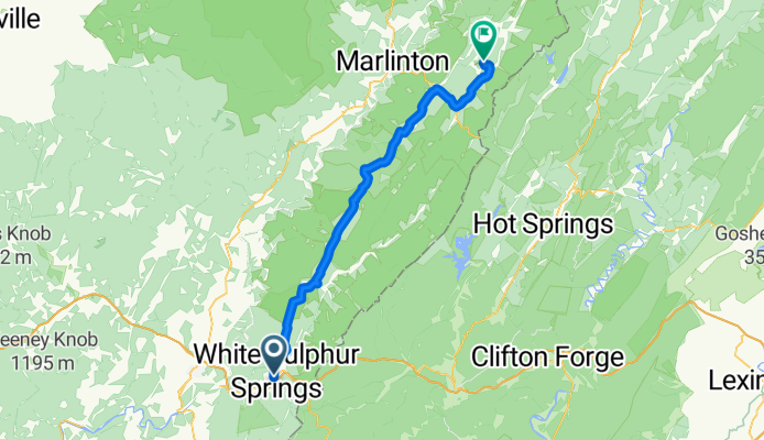 Route from 585 W Main St, White Sulphur Springs