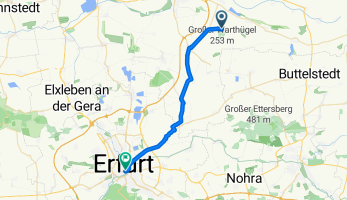 Vor dem Holze 19, Sprötau nach Juri-Gagarin-Ring 45, Erfurt