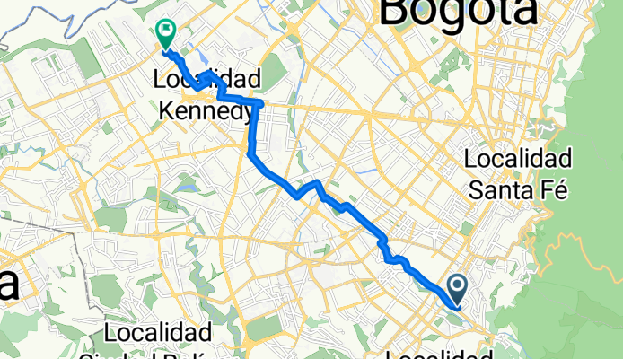 De Calle 10a Sur 3-48, Bogotá a Carrera 88 5-53, Bogotá