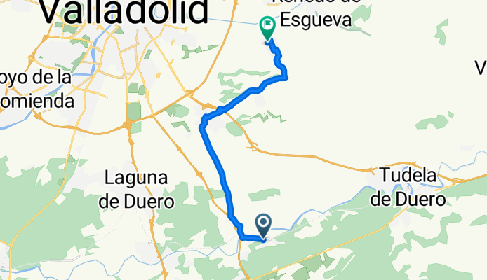De Calle del Roble, 55, Tudela de Duero a Calle de Tamboril, 17, Renedo de Esgueva