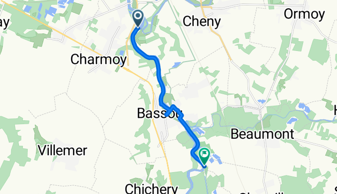 Itinéraire à partir de Chemin de la Bouche, Charmoy