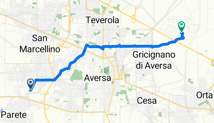 Route from Via Romaniello 191, Trentola-Ducenta