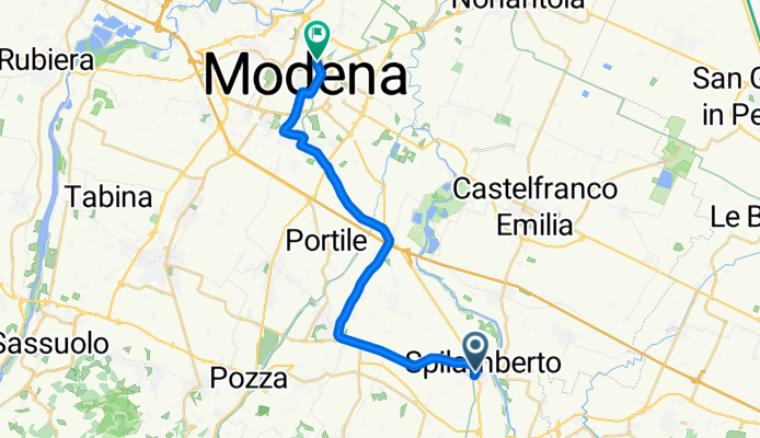 От Via Vignolese 332, Spilamberto до Via Nicolò dell'Abate 15, Modena